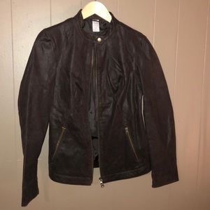 Brown leather jacket